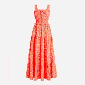 J. Crew Floral Midi Dress - Coral